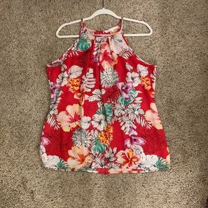 Pink print halter top